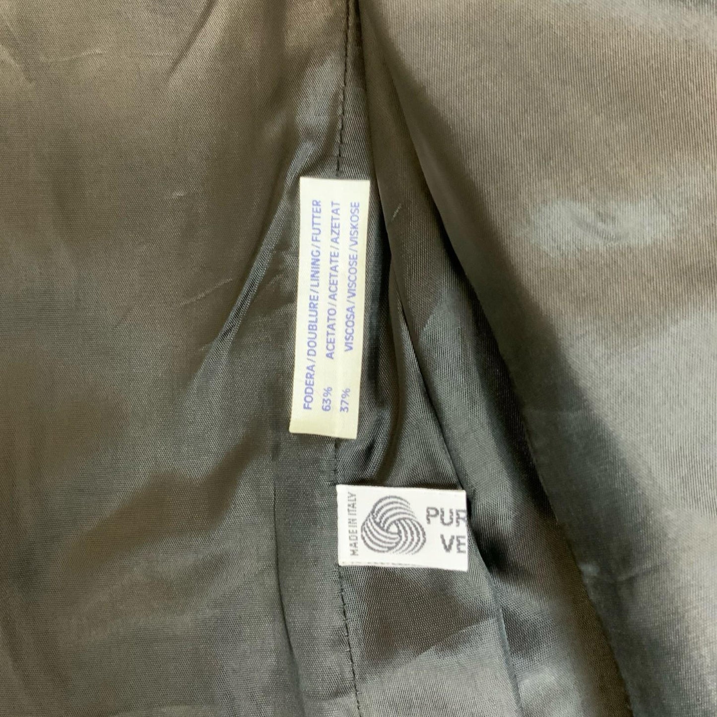 Vtg 90s 'Luisa Spangoli' Grey Tailored Wool Formal Blazer Jacket UK 12/14