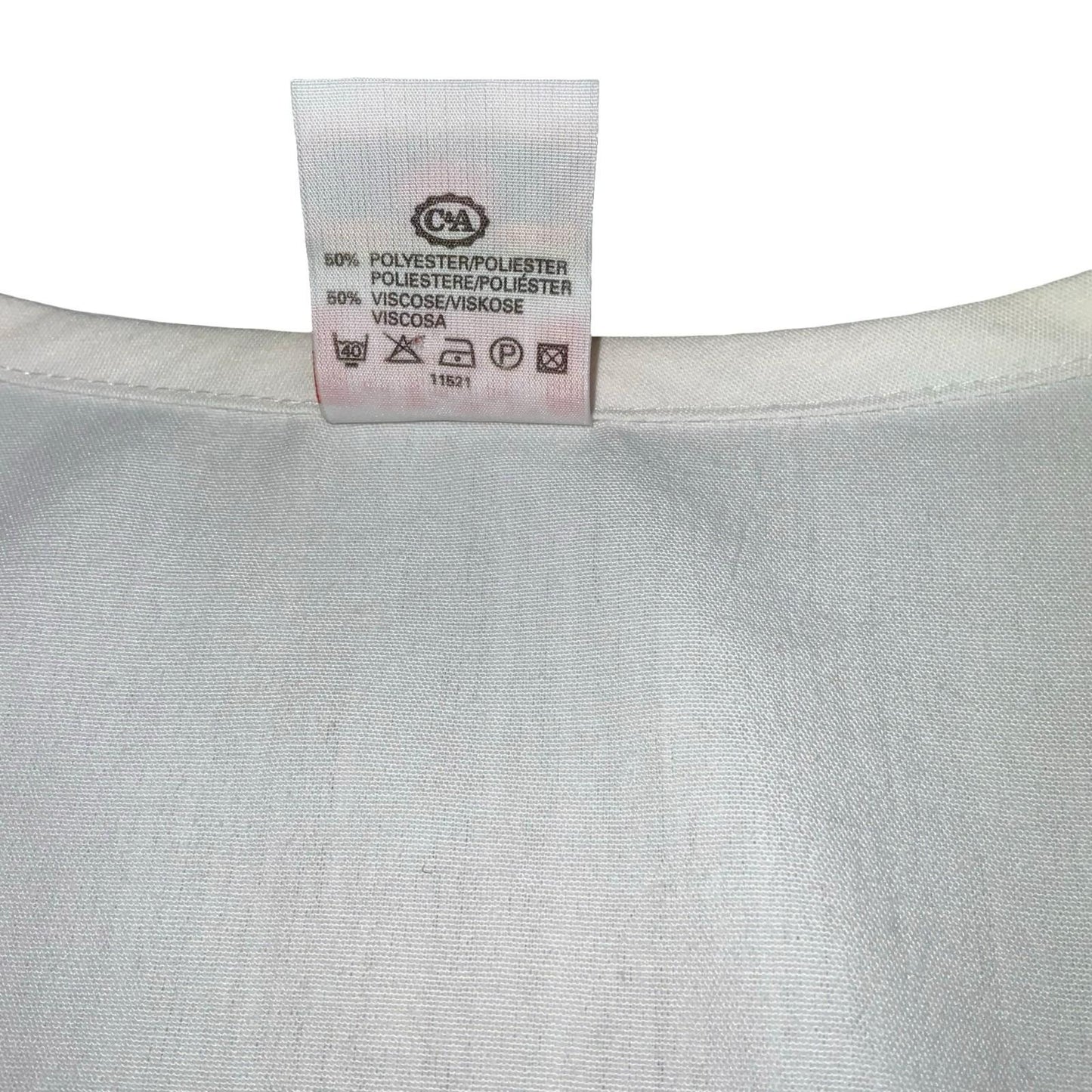 Vtg 90s Clock House White Button-Up A-line Mini Skater Party Dress M UK 12