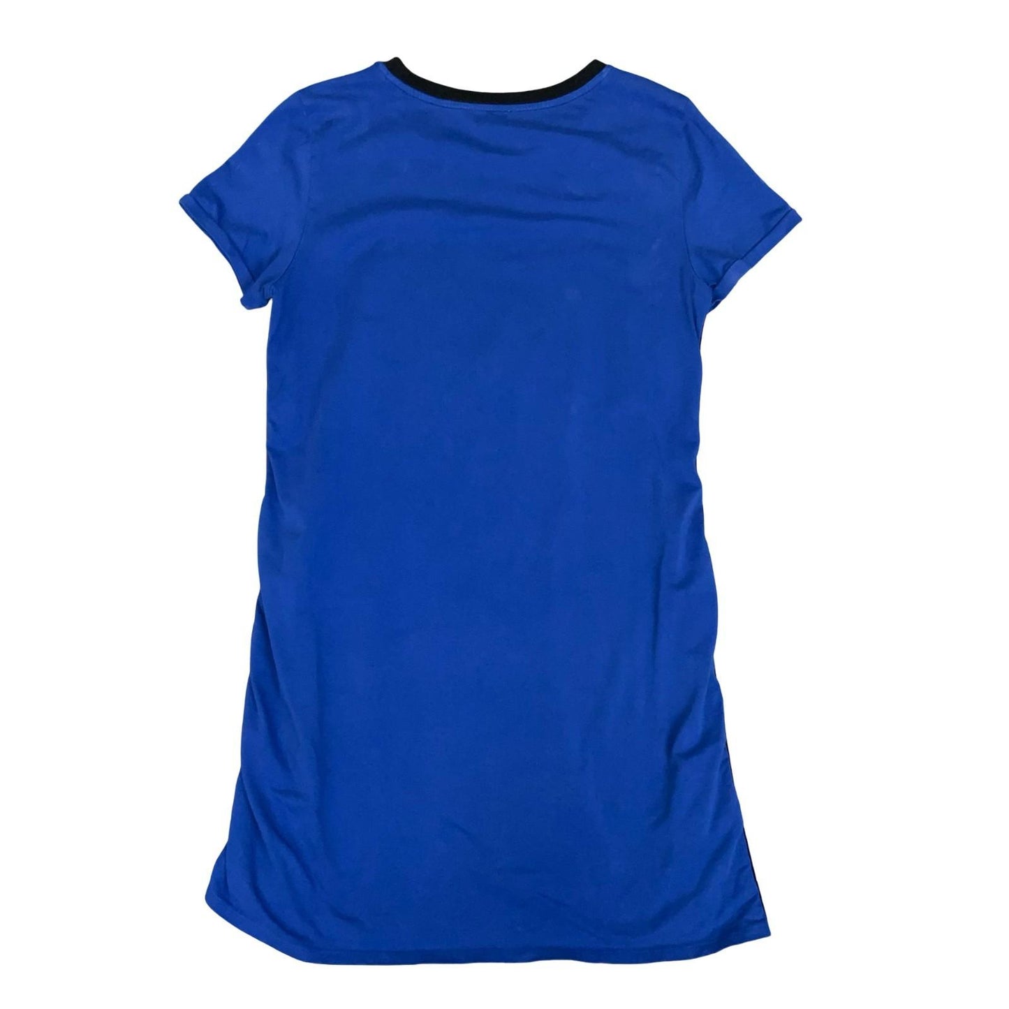 Vtg 90s Y2K Calvin Klein Blue Black Logo Tape Sports T-Shirt Dress UK 12/14