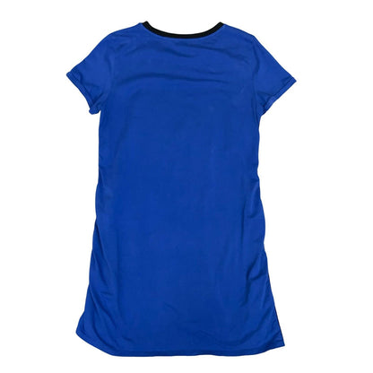 Vtg 90s Y2K Calvin Klein Blue Black Logo Tape Sports T-Shirt Dress UK 12/14