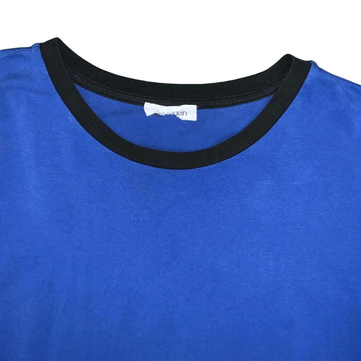 Vtg 90s Y2K Calvin Klein Blue Black Logo Tape Sports T-Shirt Dress UK 12/14