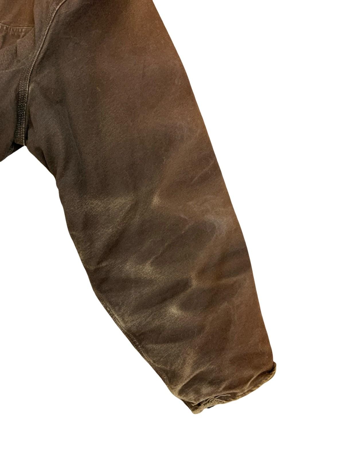 Vtg Carhartt Brown Duck Canvas Heavy Workwear Jacket Quilt Lined Distressed 4XL