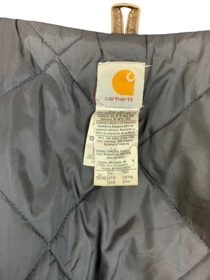 Vtg Carhartt Brown Duck Canvas Heavy Workwear Jacket Quilt Lined Distressed 4XL