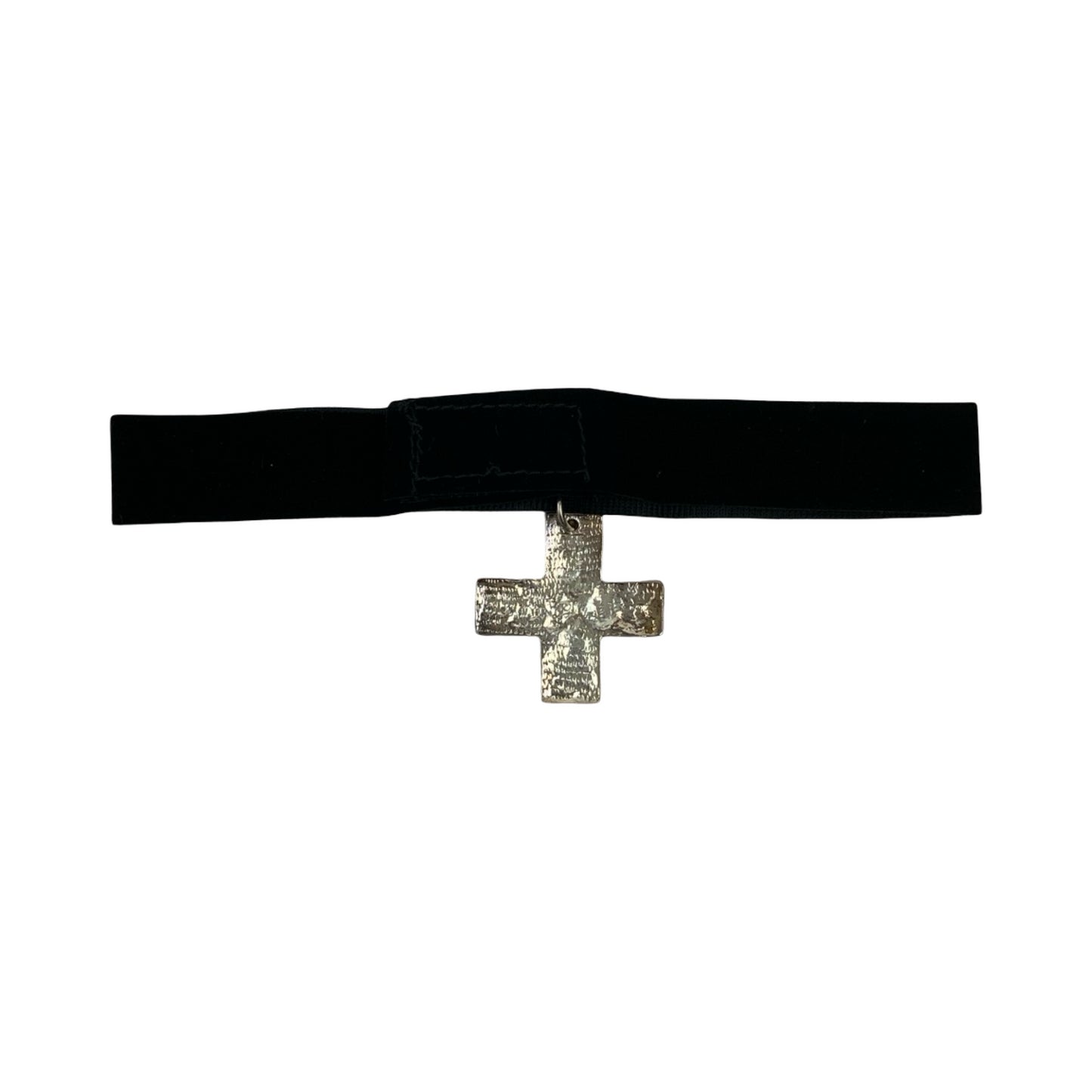 Vintage Deadstock 90s Y2K Silver Cross Choker