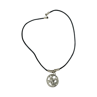 Vintage Deadstock 90s Y2K Pink Gem Aries Zodiac Symbol Thong Necklace