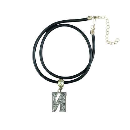 Vintage Deadstock 90s Y2K Orange Letter 'N' Initial Thong Necklace