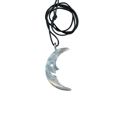Vintage Deadstock 90s Y2K Large Metal Moon Celestial Thong Necklace