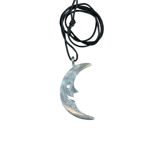 Vintage Deadstock 90s Y2K Large Metal Moon Celestial Thong Necklace