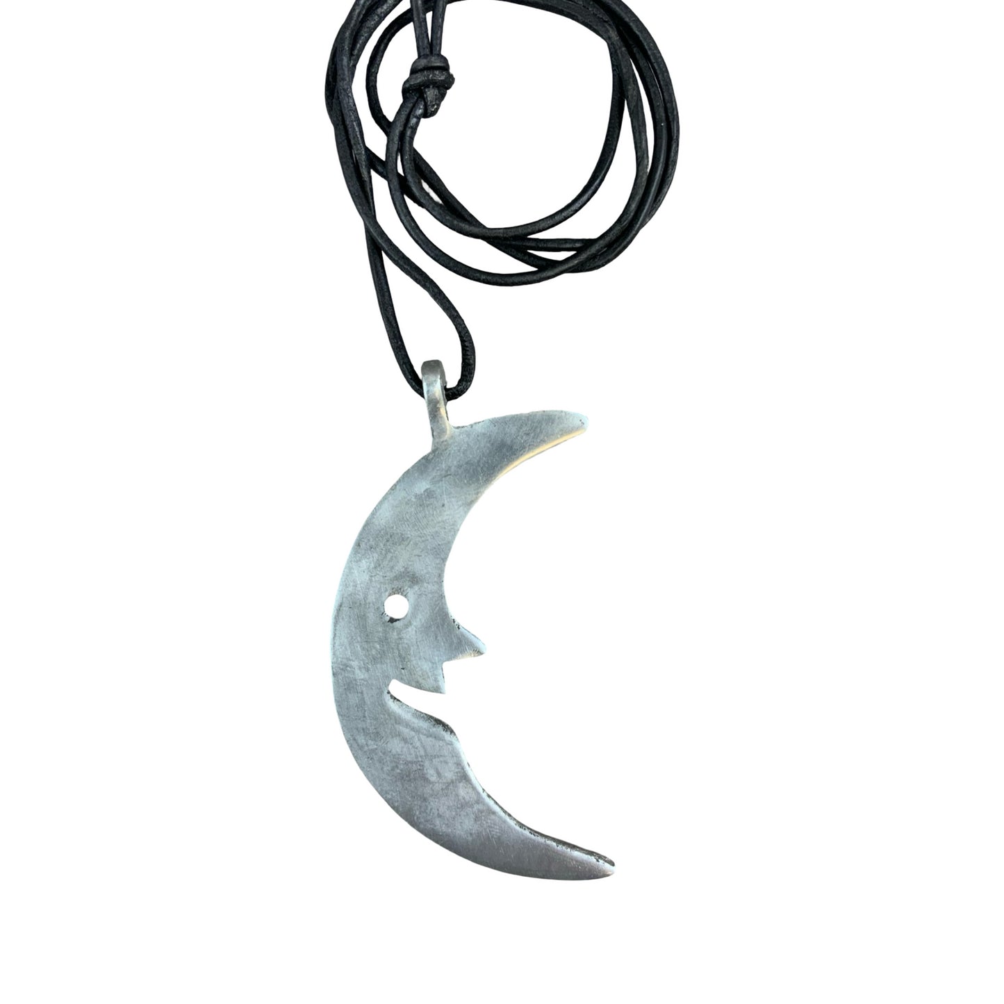 Vintage Deadstock 90s Y2K Large Metal Moon Celestial Thong Necklace