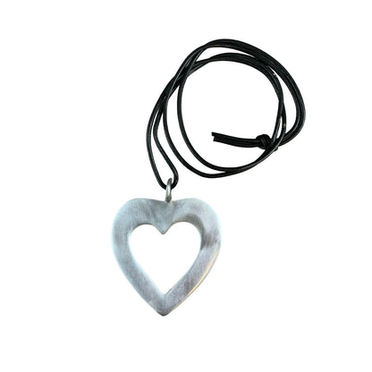 Vintage Deadstock 90s Y2K Large Metal Heart Shaped Thong Necklace