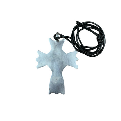 Vintage Deadstock 90s Y2K Large Metal Celtic Cross Crucifix Thong Necklace