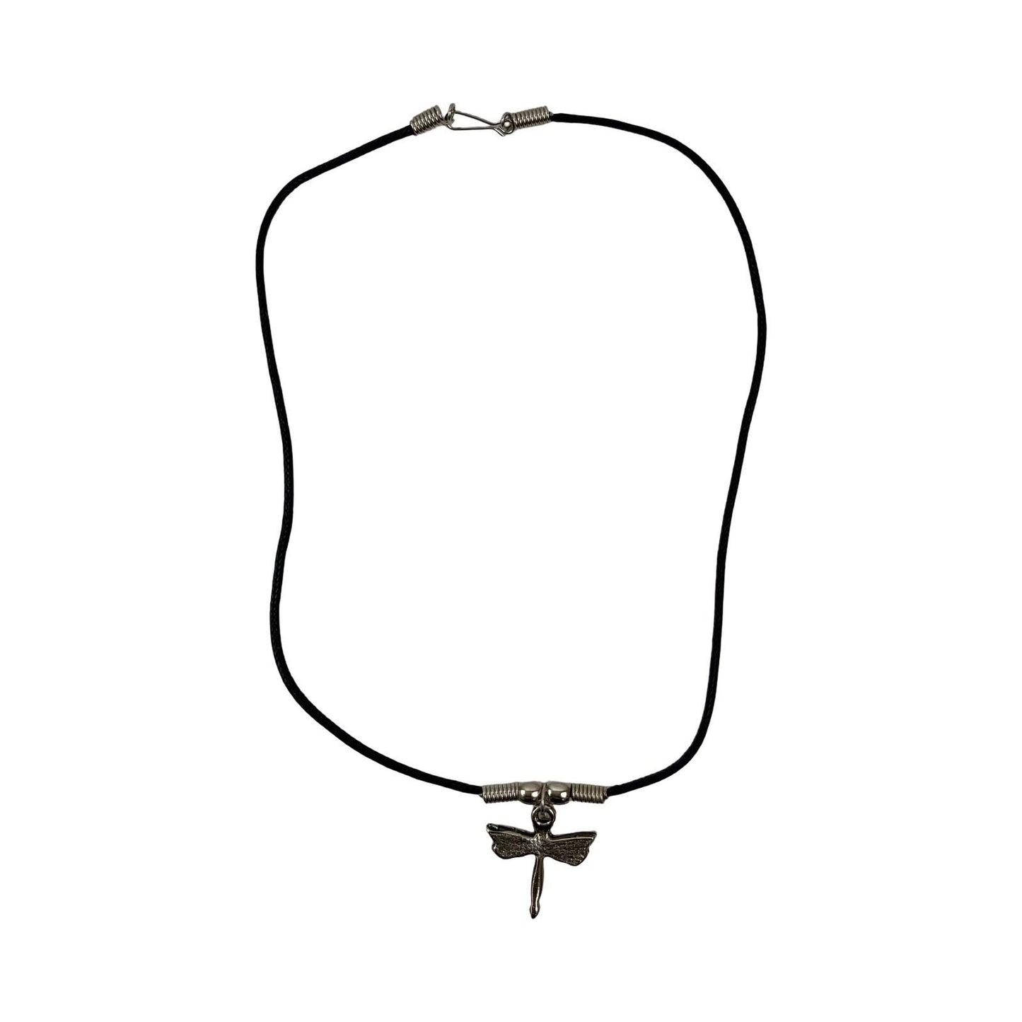 Vintage Deadstock 90s Y2K Metal Green Dragonfly Thong Necklace