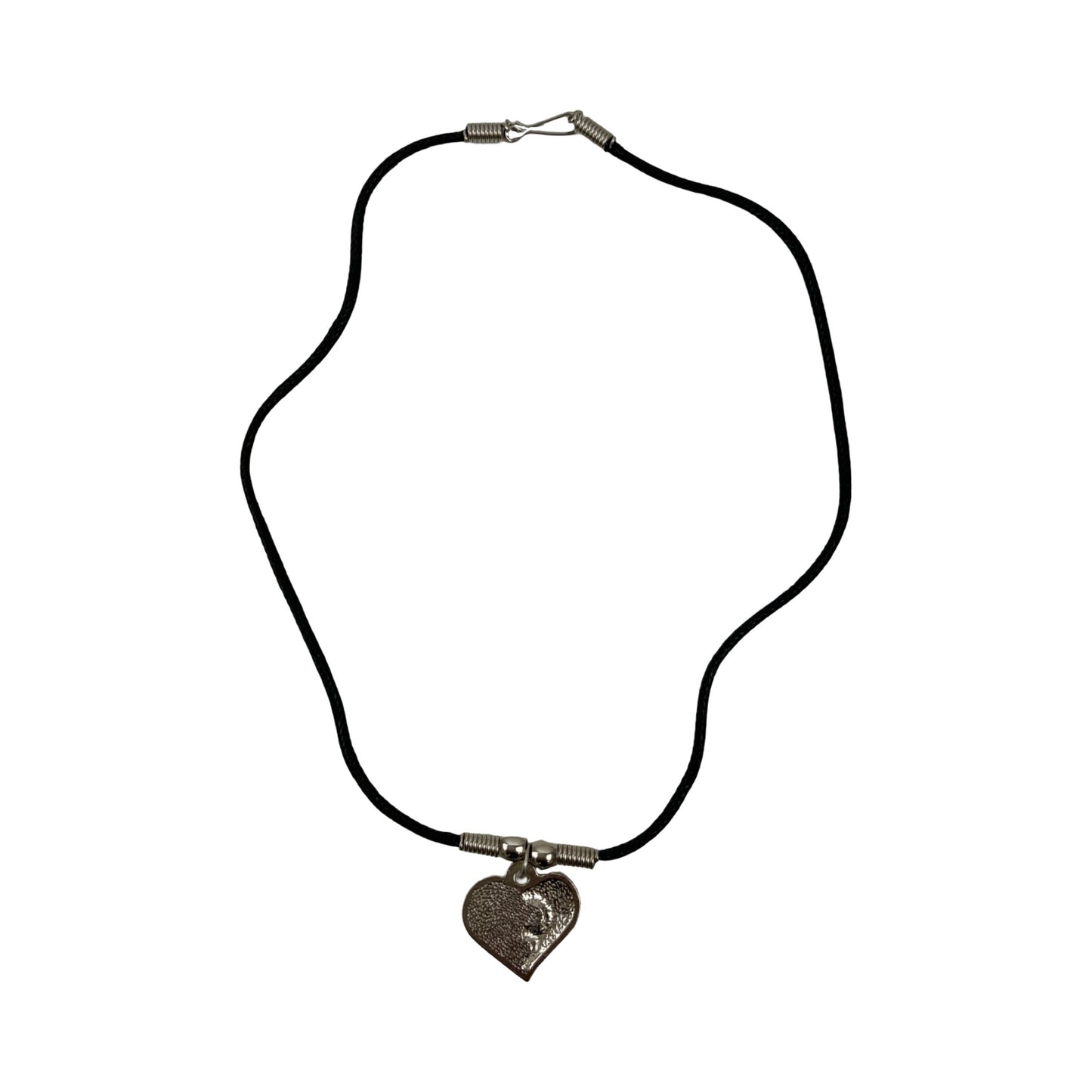 Vintage Deadstock  90s Y2K  Silver Heart Green Flower Thong Necklace