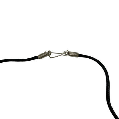 Vintage Deadstock  90s Y2K  Silver Heart Green Flower Thong Necklace