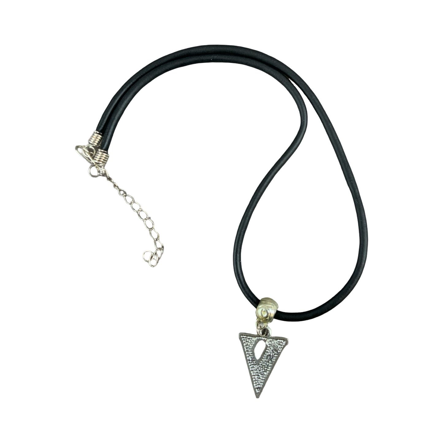 Vintage Deadstock 90s Y2K Blue Letter 'V' Initial Thong Necklace