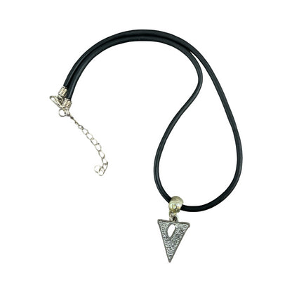 Vintage Deadstock 90s Y2K Blue Letter 'V' Initial Thong Necklace