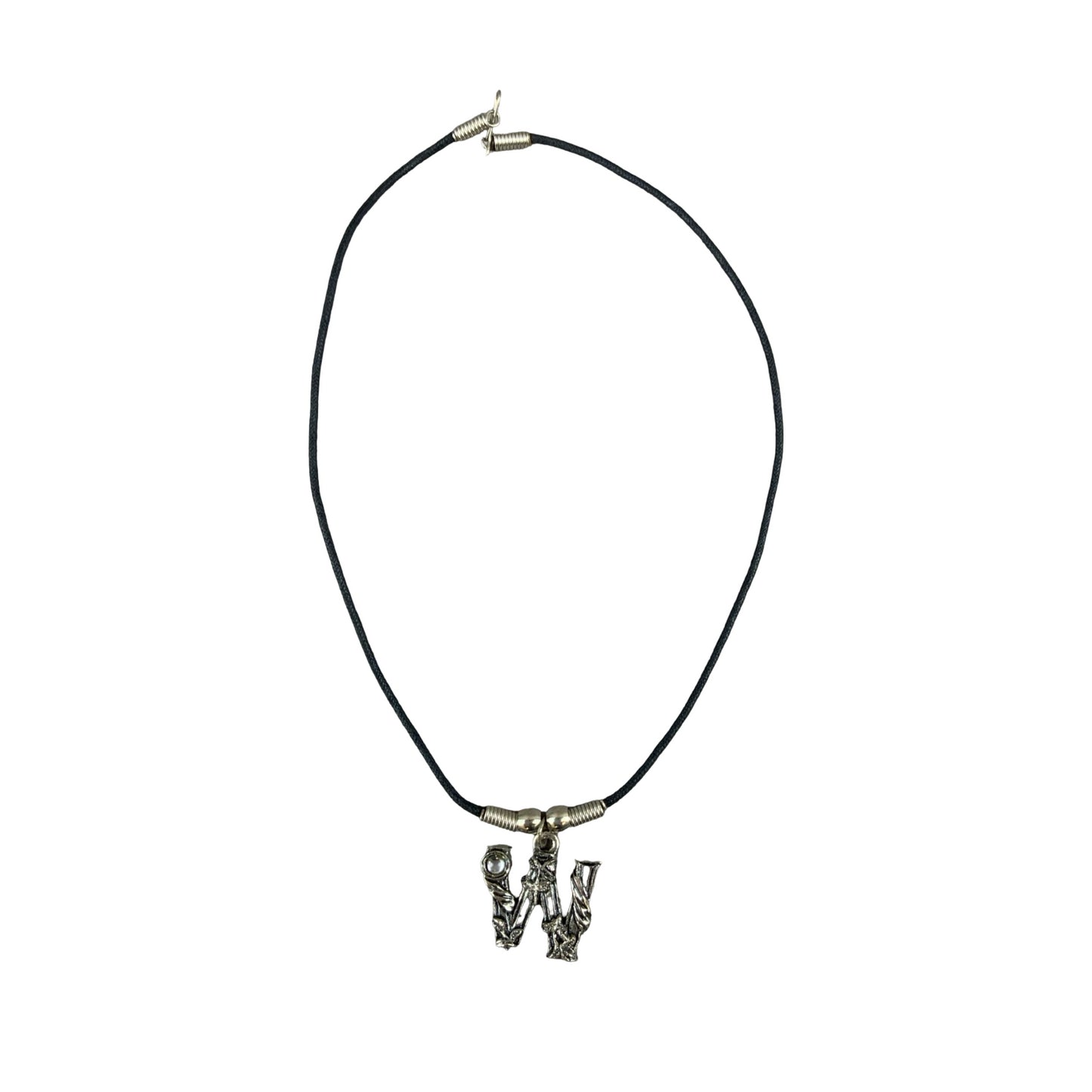 Vintage Deadstock 90s Y2K Clear Letter 'W' Initial Fairy Gem Thong Necklace