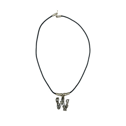 Vintage Deadstock 90s Y2K Clear Letter 'W' Initial Fairy Gem Thong Necklace