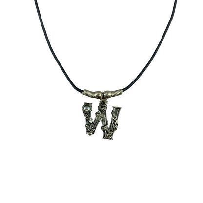 Vintage Deadstock 90s Y2K Clear Letter 'W' Initial Fairy Gem Thong Necklace