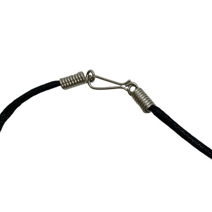 Vintage Deadstock 90s Y2K Silver Heart Red Flower Thong Necklace