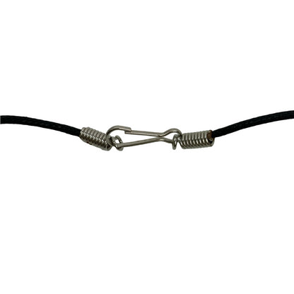 Vintage Deadstock 90s Y2K Black Optical Op Art Pendant Rave Thong Necklace