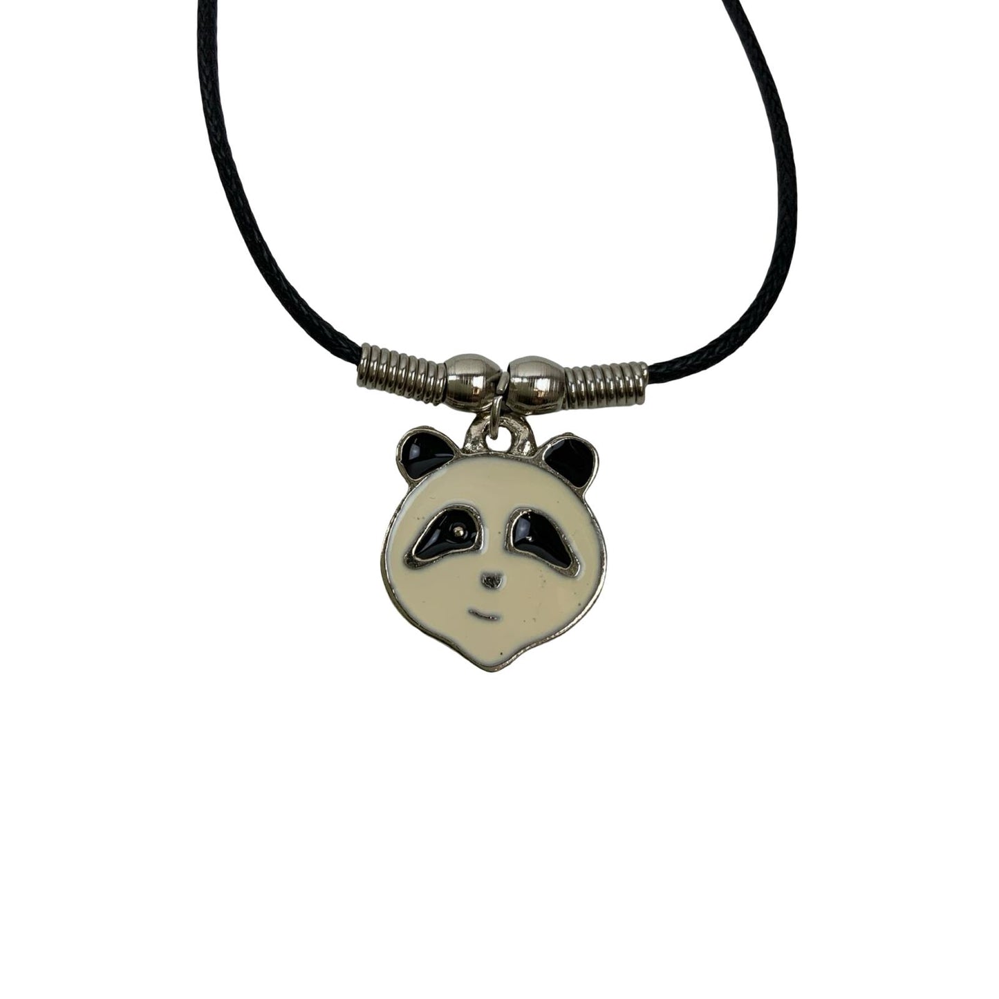 Vintage Deadstock 90s Y2K Glow in The Dark Panda Pendant Thong Necklace