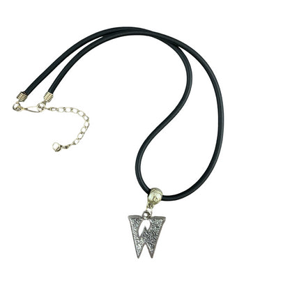 Vintage Deadstock 90s Y2K Purple Letter 'W' Initial Thong Necklace