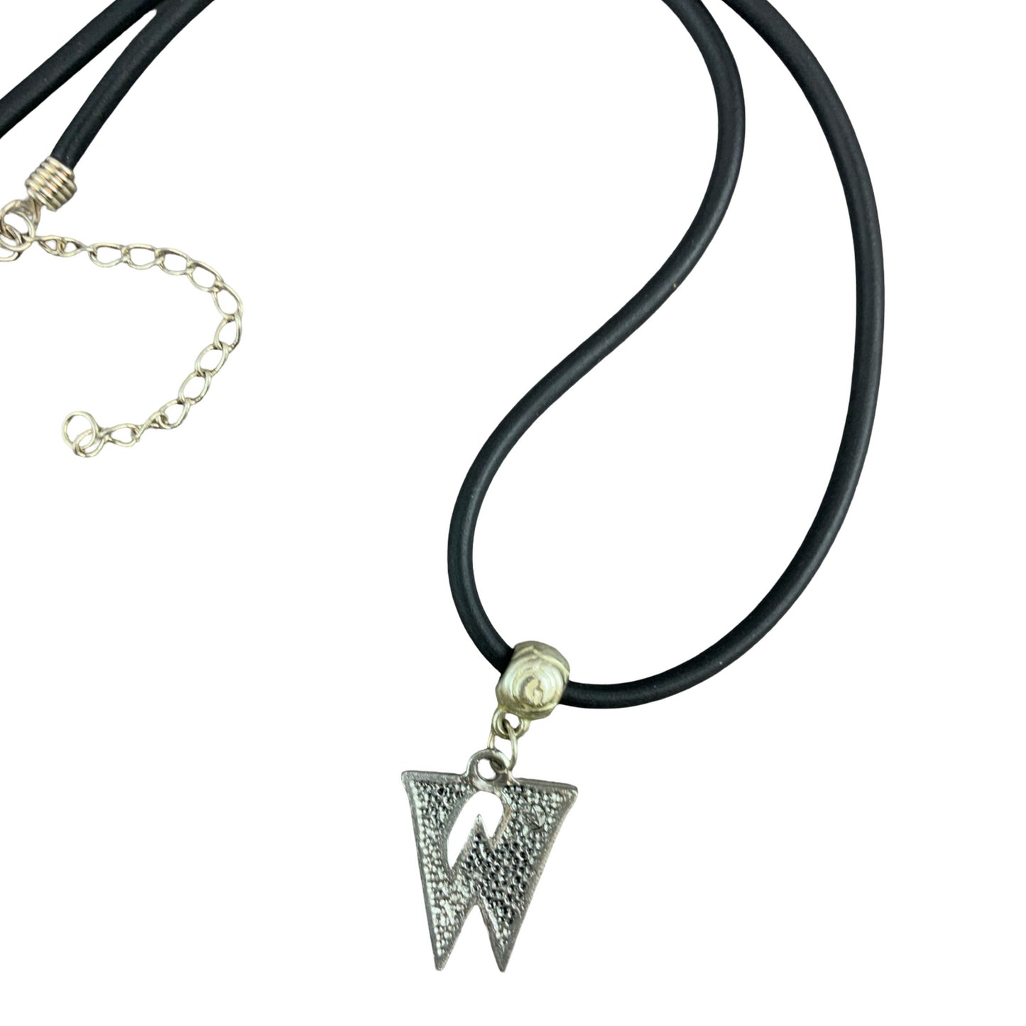 Vintage Deadstock 90s Y2K Purple Letter 'W' Initial Thong Necklace