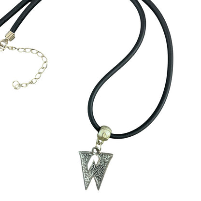 Vintage Deadstock 90s Y2K Purple Letter 'W' Initial Thong Necklace