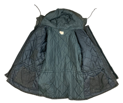 Vtg Faded Black Carhartt Heavy Duck Canvas Hooded Workwear Jacket Distressed 3XL