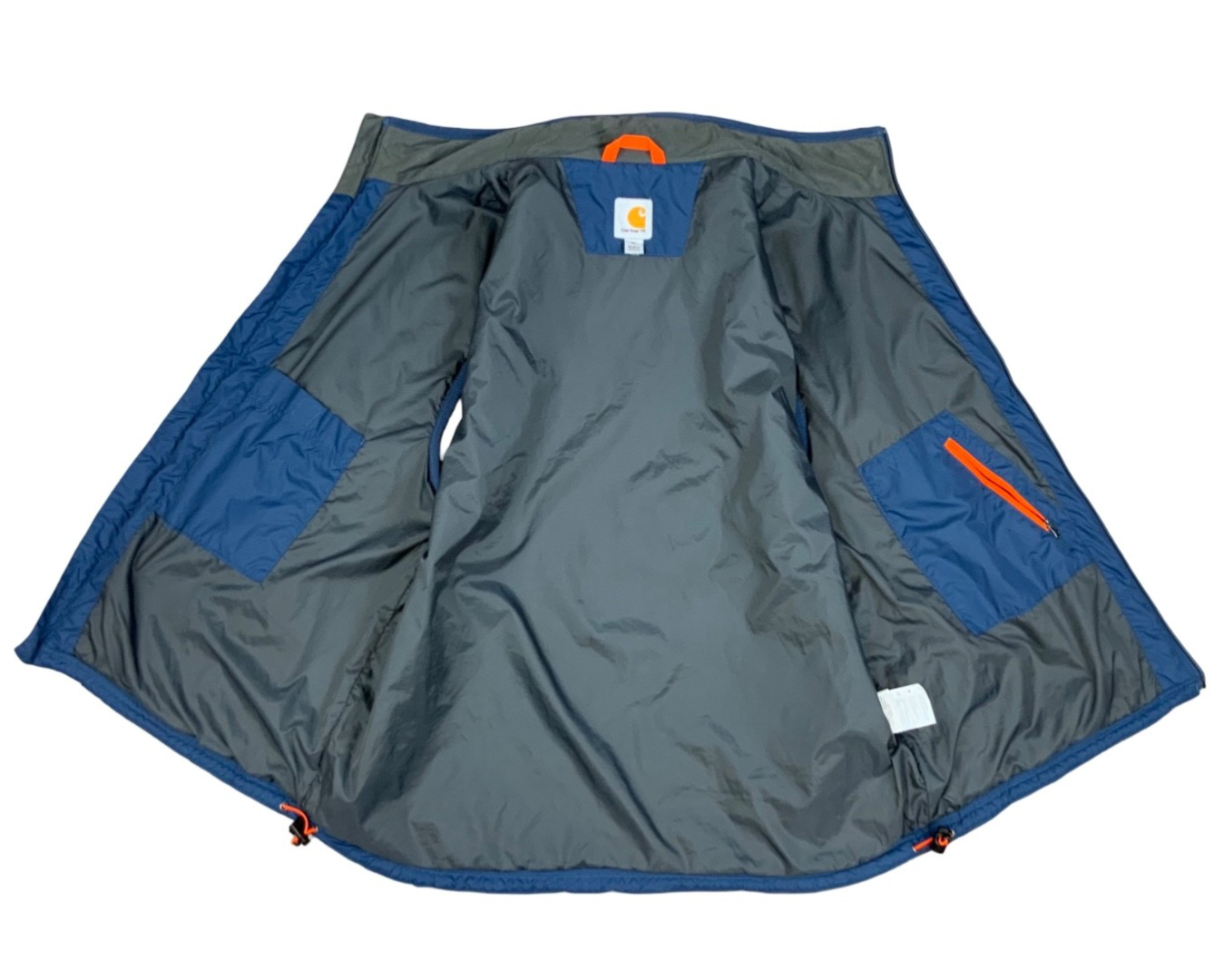 Carhartt Navy Blue Nylon Quilted Body Warmer Gilet Vest Warm Workwear XL