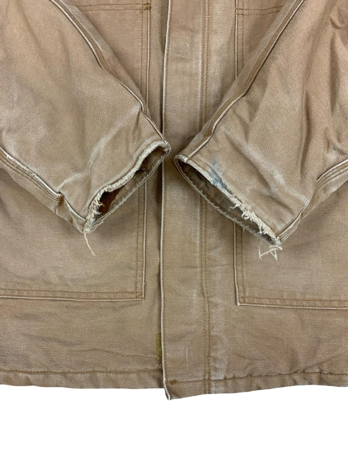 Vtg Carhartt FR tan Duck Canvas Workwear chore Jacket Hamilton Brown UK XL