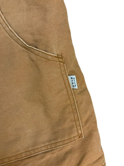 Vtg Carhartt FR tan Duck Canvas Workwear chore Jacket Hamilton Brown UK XL
