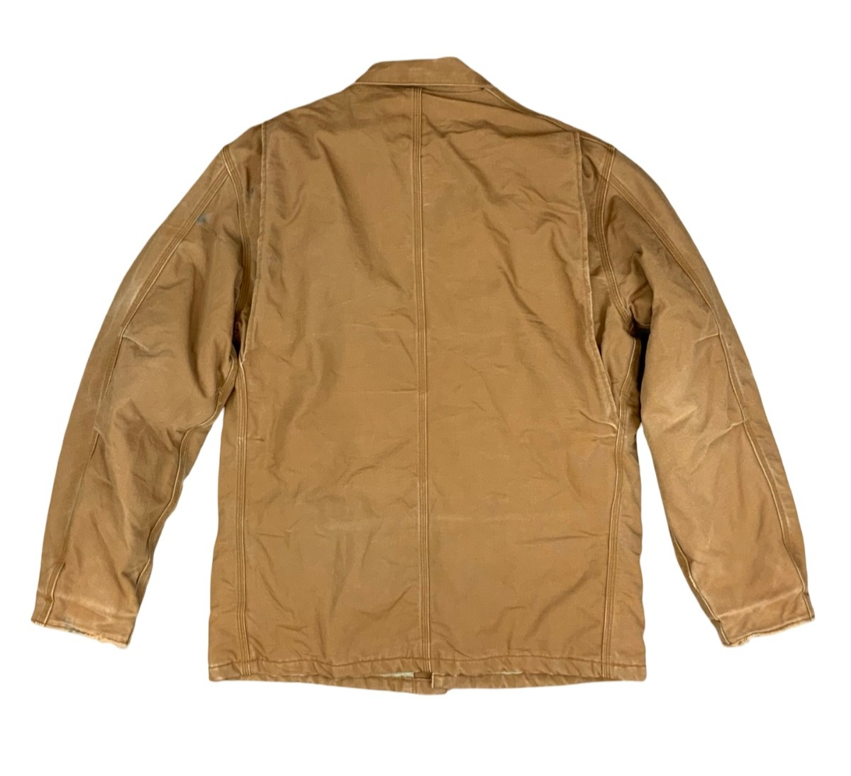 Vtg Carhartt FR tan Duck Canvas Workwear chore Jacket Hamilton Brown UK XL