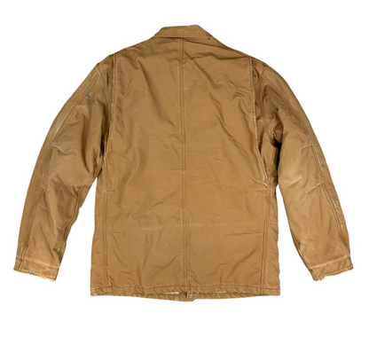 Vtg Carhartt FR tan Duck Canvas Workwear chore Jacket Hamilton Brown UK XL
