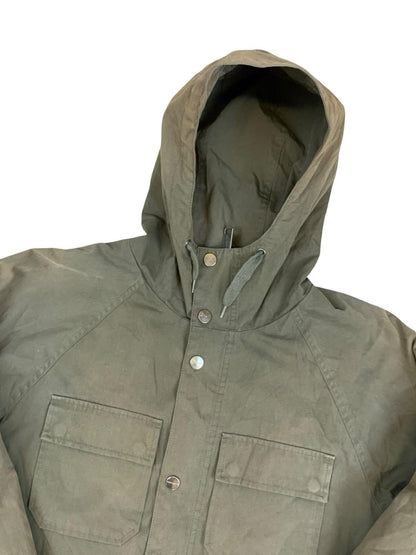 Carhartt Mosley khaki Hooded Parka Poly Cotton Zip Jacket Warm Winter Lined UK S