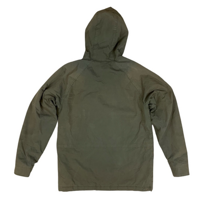Carhartt Mosley khaki Hooded Parka Poly Cotton Zip Jacket Warm Winter Lined UK S