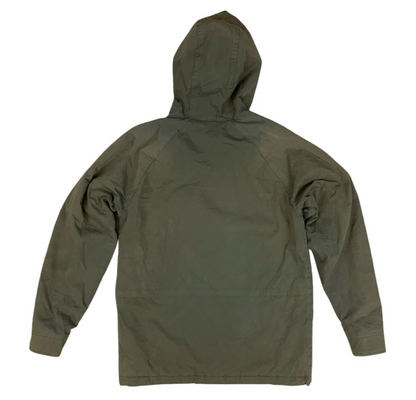 Carhartt Mosley khaki Hooded Parka Poly Cotton Zip Jacket Warm Winter Lined UK S