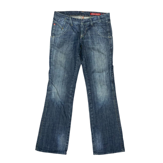 Y2K 'Miss Sixty' Blue Distressed Wash Vargo Bootcut Denim Jeans 30W 30L