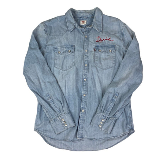 Vintage 90s Levi’s Embroidered Denim Shirt M L