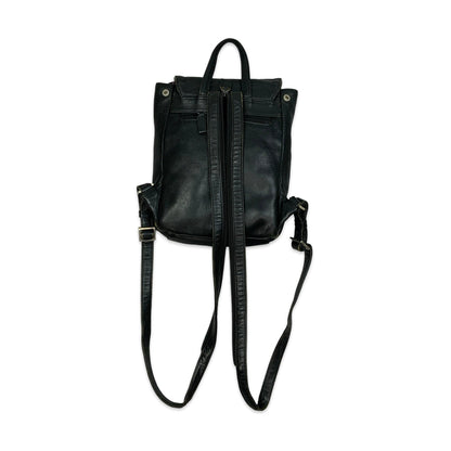 90s Black Leather Back Pack