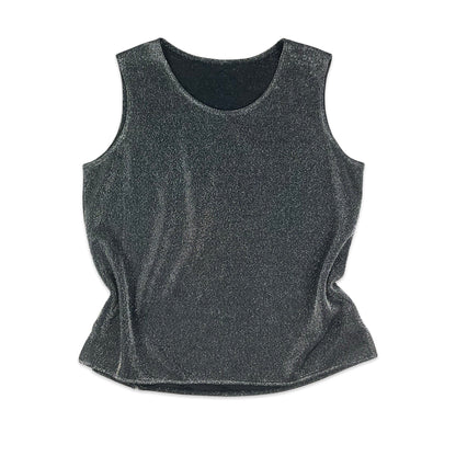 90s Black & Silver Sheer Top 8 10 12