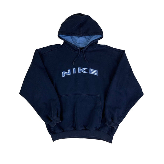 Vintage 90s Nike Spell Out Blue Hoodie L XL