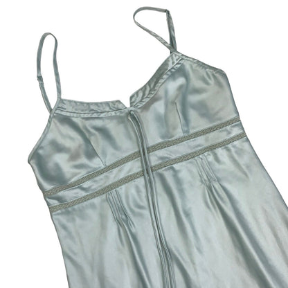 Vintage 90s Y2k 'Etam' Mint Green Strappy Slip Mini Dress 6 8