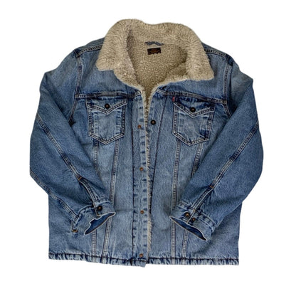 Vintage 90s Levi's Skateboarding Collection Sherpa Denim Jacket XL