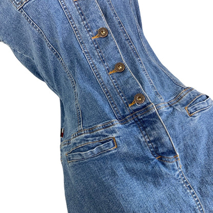 Vintage 90s Y2K Tommy Hilfiger Jeans Denim Mini Summer Dress XS 6
