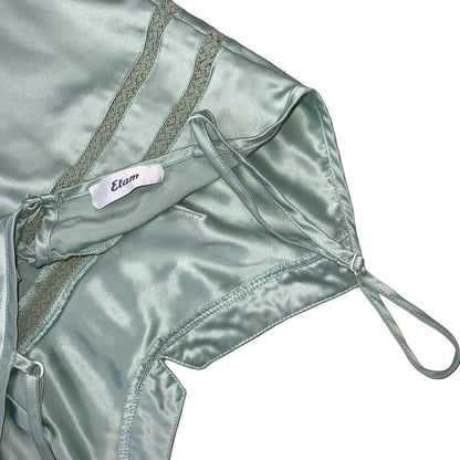 Vintage 90s Y2k 'Etam' Mint Green Strappy Slip Mini Dress 6 8