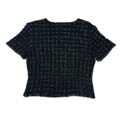 80 Black Beaded Short Sleeve Blouse 14