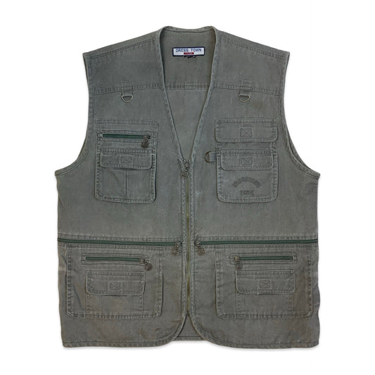 Grey Utility Fisherman Cargo Vest L