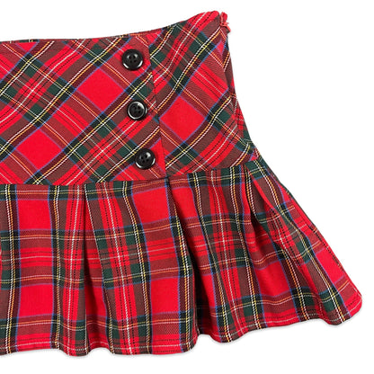 Vintage Y2K Red Tartan Pleated Mini Skirt 10 12